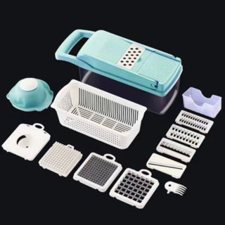 Buy blue-with-white 12 In 1 Manual Vegetable Chopper