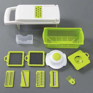 Buy green-with-white 12 In 1 Manual Vegetable Chopper
