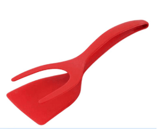 homeandgadget Home Red 2 in 1 Tongs Grip and Flip Spatula