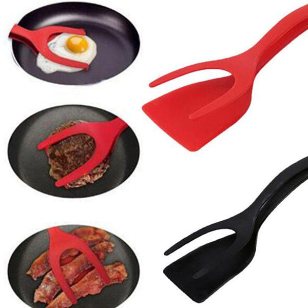 homeandgadget Home 2 in 1 Tongs Grip and Flip Spatula