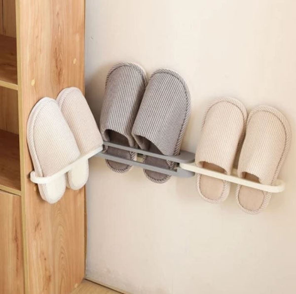 homeandgadget Home 3-In-1 Drill-Free Slippers Rack