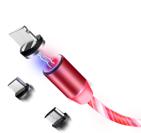 homeandgadget Home 3 in 1 / Red 3-in-1 Magnetic LED Charging Cable