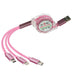 homeandgadget Home Pink 3-in-1 Retracting USB Cable Data Charger