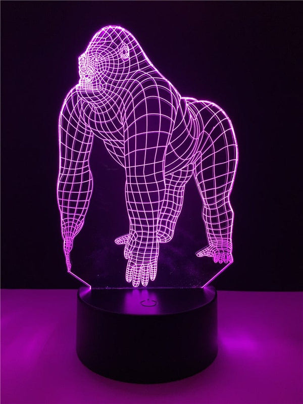 homeandgadget Home 3D Illusion LED Gorilla Lamp With 7 Switchable Colors