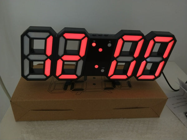 homeandgadget Home Bold red letter / USB cable 3D Led Digital Clock Limited Edition