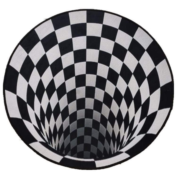 homeandgadget Home 60cm 3D Optical Illusion Rug (Black & White)