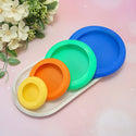 homeandgadget Home Yellow 4 Piece Reusable Silicone Lid Set