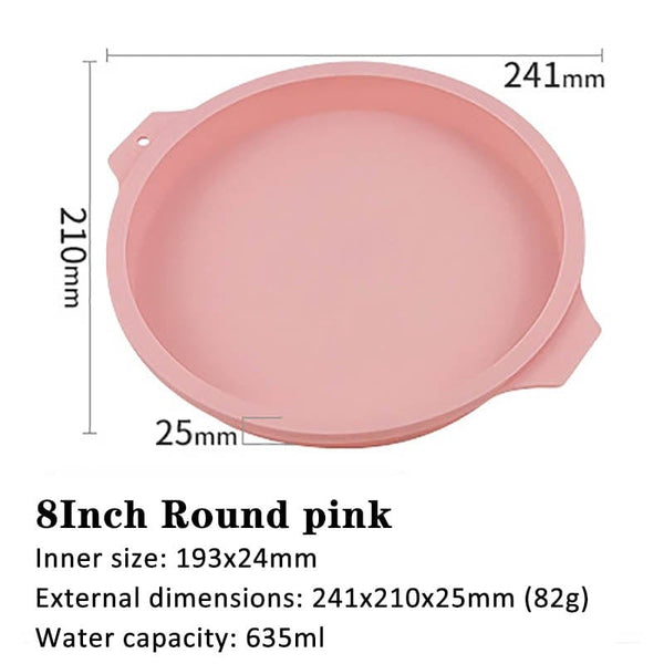 homeandgadget Home Pink / 8" / Round 8" Silicone Rainbow Cake Mold