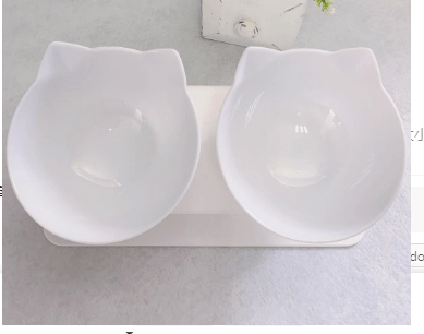 homeandgadget Home White Anti-Vomiting Orthopedic Cat Bowl For Food & Water, Plastic Material
