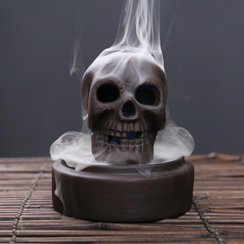 homeandgadget Home Backflow LED Skull Incense Burner