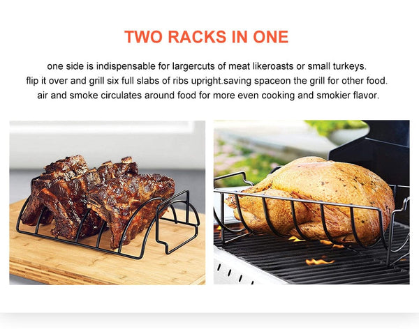 homeandgadget Home BBQ Rib Rack Non Stick Reversible Roast