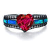 homeandgadget Rose Red / 10 Beautiful Black Plated Opal Heart Ring