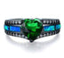 homeandgadget Green / 10 Beautiful Black Plated Opal Heart Ring
