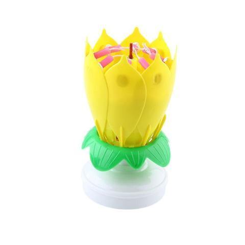 homeandgadget Yellow Blooming Musical Candle