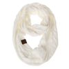 homeandgadget White Cable Knit Infinity Scarf