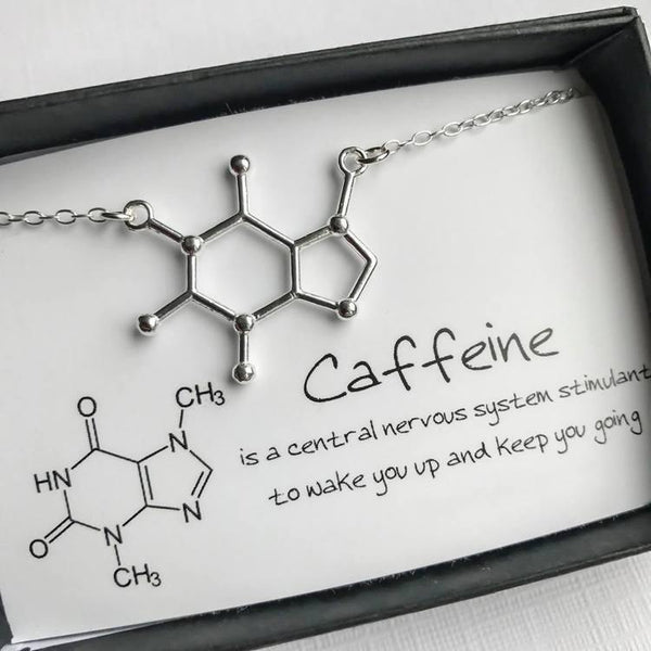 homeandgadget Caffeine Molecule Necklace