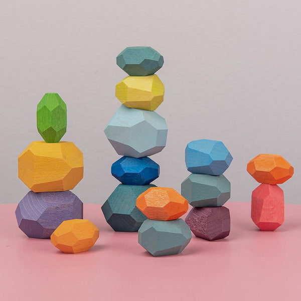 homeandgadget Home Colorful Wooden Rock Balancing Toy