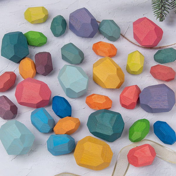 homeandgadget Home Colorful Wooden Rock Balancing Toy