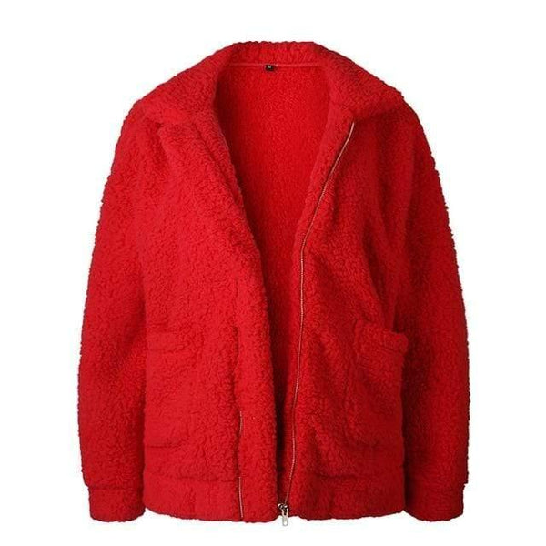 homeandgadget Red / XL Cozy Teddy Jacket