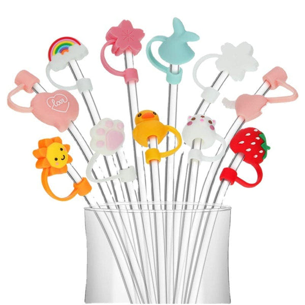 homeandgadget Home Cute Reusable Straw Cover Tips
