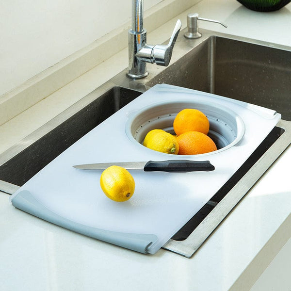 homeandgadget Home Cutting Board with Drain Basket