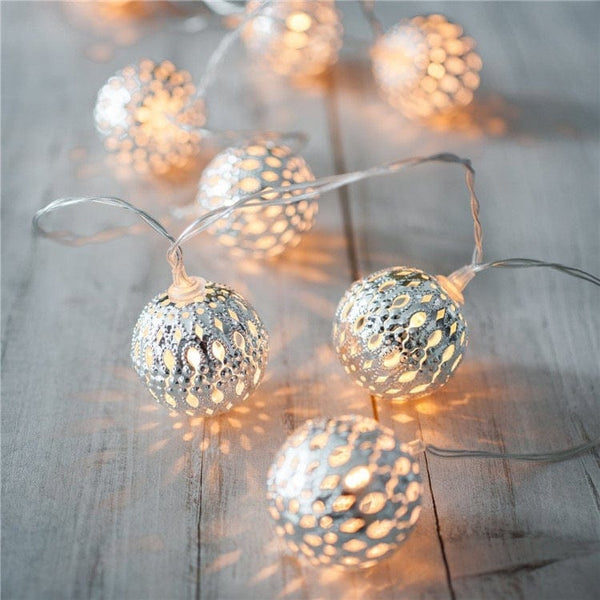 homeandgadget Home Silver / 3 m 20 leds Decorative Moroccan String Lights For Indoor & Outdoor