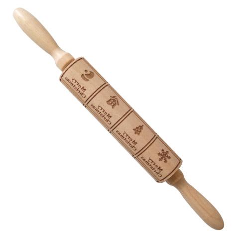 homeandgadget E Embossed Holiday Rolling Pins