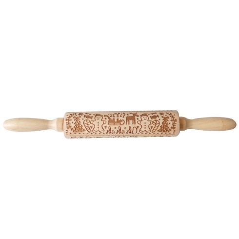 homeandgadget H Embossed Holiday Rolling Pins