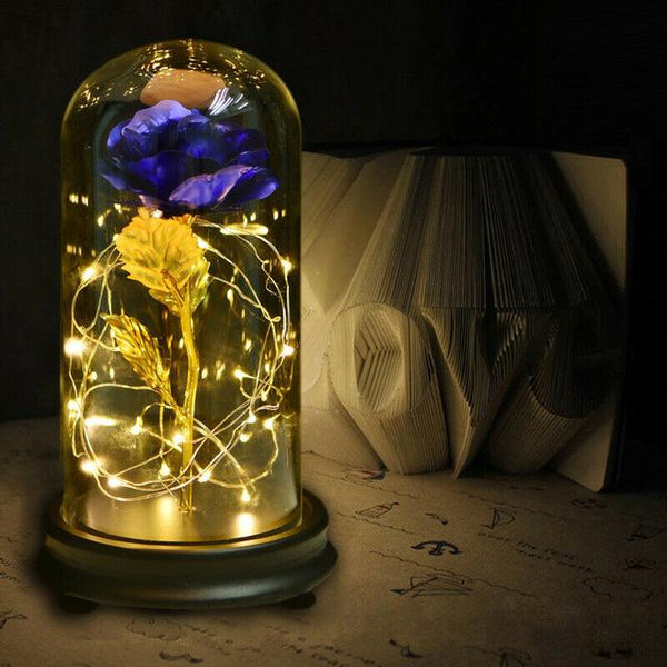homeandgadget Blue Enchanted Rose Flower Lamp