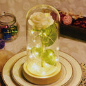 homeandgadget White Enchanted Rose Flower Lamp