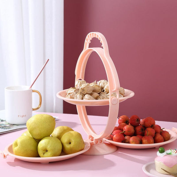 homeandgadget Home Pink Foldable 3-Ply Fruit Plate
