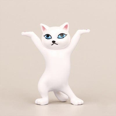 homeandgadget Home White cat Funny Sassy Dancing Cat Airpod Holder