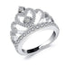 homeandgadget 5 / Silver Color Clear Gorgeous Princess Tiara Zirconia Ring