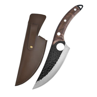 homeandgadget Home Wood With Leather case Hand Forged Boning Knife