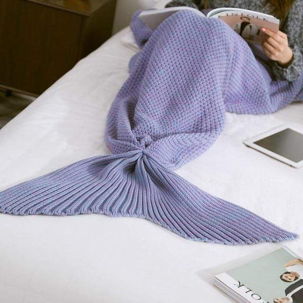 homeandgadget Light Purple / Small Handmade Mermaid Tail Snuggle Blanket