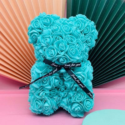 homeandgadget Blue Handmade Teddy Bear Rose