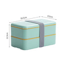 homeandgadget Home Green Japanese-style Bento Lunch Box Double-layer Plastic