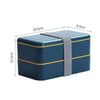 homeandgadget Home Blue Japanese-style Bento Lunch Box Double-layer Plastic