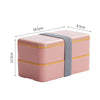 homeandgadget Home Pink Japanese-style Bento Lunch Box Double-layer Plastic