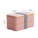 homeandgadget Home Japanese-style Bento Lunch Box Double-layer Plastic