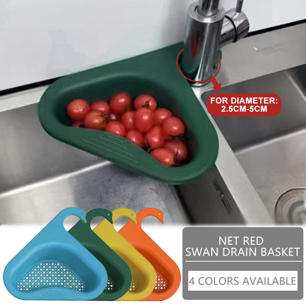 homeandgadget Home Kitchen Sink Drain Basket Swan Drain Rack