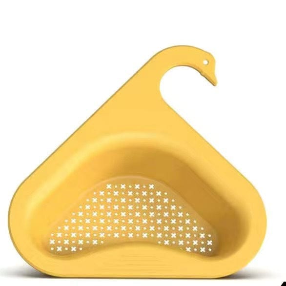 homeandgadget Home Yellow Kitchen Sink Drain Basket Swan Drain Rack