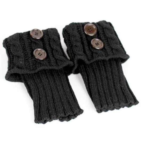 homeandgadget Black Knit Boot Toppers