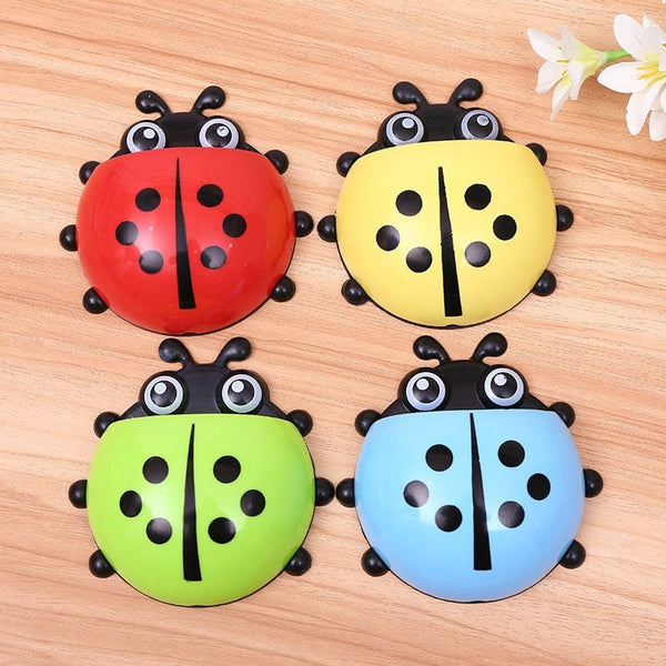 homeandgadget Home Green Ladybug Toothbrush Holder With Suction Cups