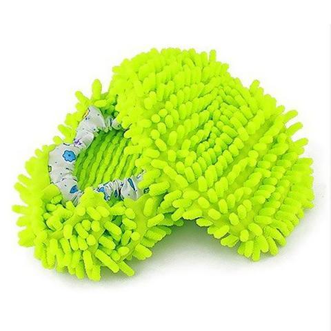 homeandgadget one pair / Green Lazy Mop Slippers