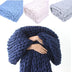 homeandgadget Home 39x39in / Dark blue Merino Wool hand-woven Chunky knit Blanket
