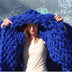 homeandgadget Home 78x78in / Royal blue Merino Wool hand-woven Chunky knit Blanket