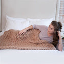 homeandgadget Home 24x24in / Khaki Merino Wool hand-woven Chunky knit Blanket