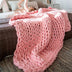 homeandgadget Home 24x24in / Pink Merino Wool hand-woven Chunky knit Blanket