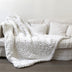 homeandgadget Home 19x19in / White Merino Wool hand-woven Chunky knit Blanket